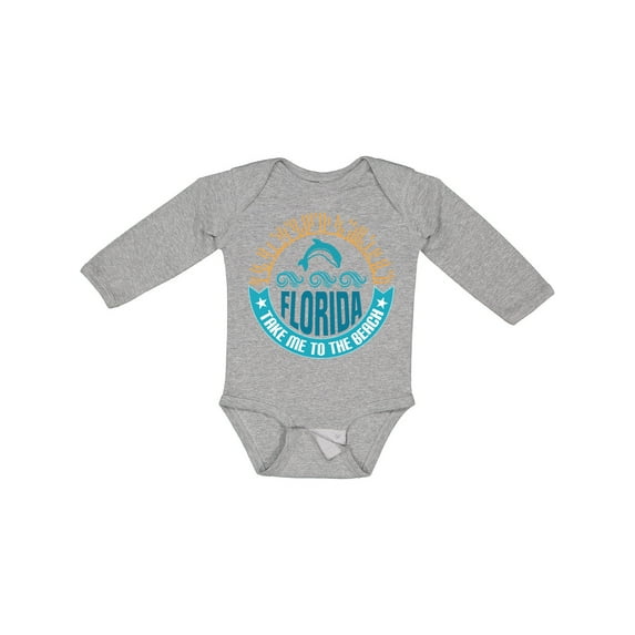 Inktastic Florida Vacation Take Me to the Beach Boys or Girls Long Sleeve Baby Bodysuit