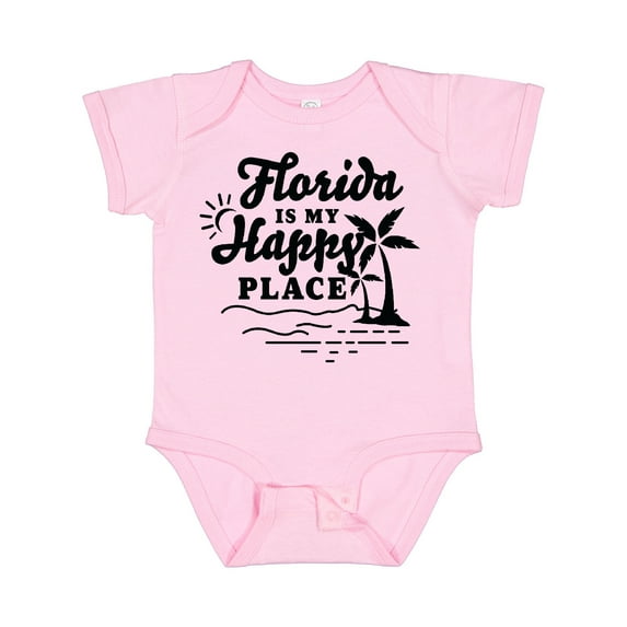 Inktastic Florida is My Happy Place with Palm Trees Boys or Girls Baby Bodysuit