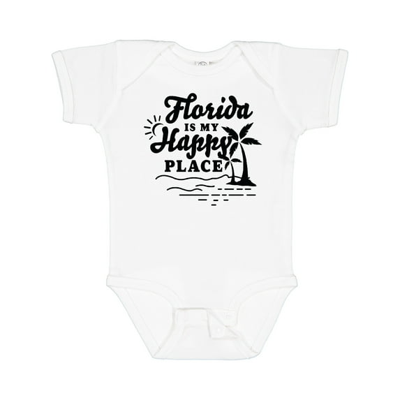 Inktastic Florida is My Happy Place with Palm Trees Boys or Girls Baby Bodysuit