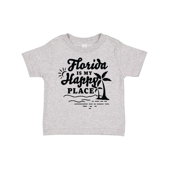 Inktastic Florida is My Happy Place with Palm Trees Boys or Girls Toddler T-Shirt