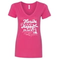 thumbnail image 1 of Inktastic Florida is My Happy Place with Palm Trees Women's V-Neck T-Shirt, 1 of 5