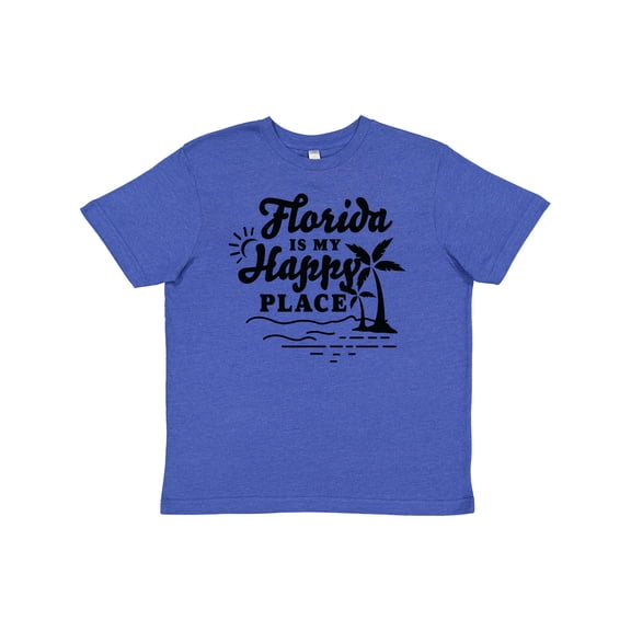 Inktastic Florida is My Happy Place with Palm Trees Youth T-Shirt