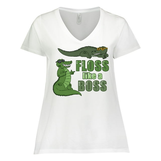 Inktastic Floss Like a Boss Gators Women's Plus Size V-Neck T-Shirt
