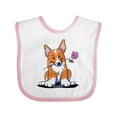 thumbnail image 1 of Inktastic Flower Corgi Boys or Girls Baby Bib, 1 of 4