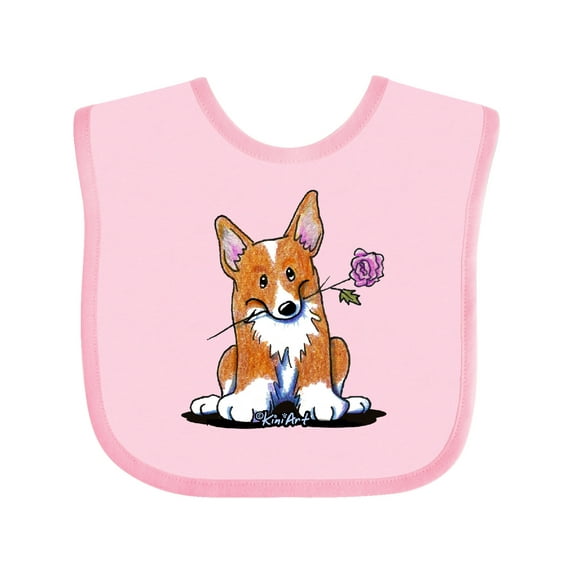 Inktastic Flower Corgi Boys or Girls Baby Bib