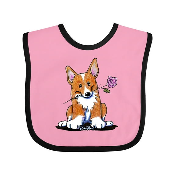 Inktastic Flower Corgi Boys or Girls Baby Bib