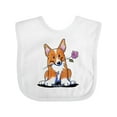 thumbnail image 1 of Inktastic Flower Corgi Boys or Girls Baby Bib, 1 of 4