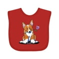 thumbnail image 1 of Inktastic Flower Corgi Boys or Girls Baby Bib, 1 of 4