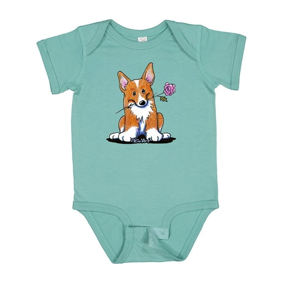 Inktastic Flower Corgi Boys or Girls Baby Bodysuit