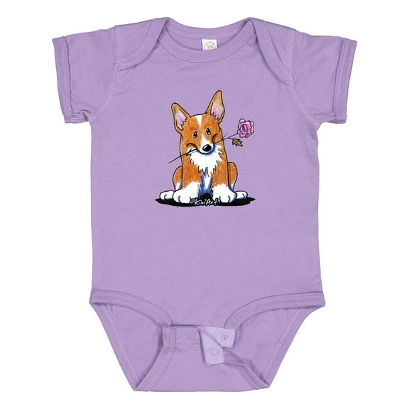 Inktastic Flower Corgi Boys or Girls Baby Bodysuit