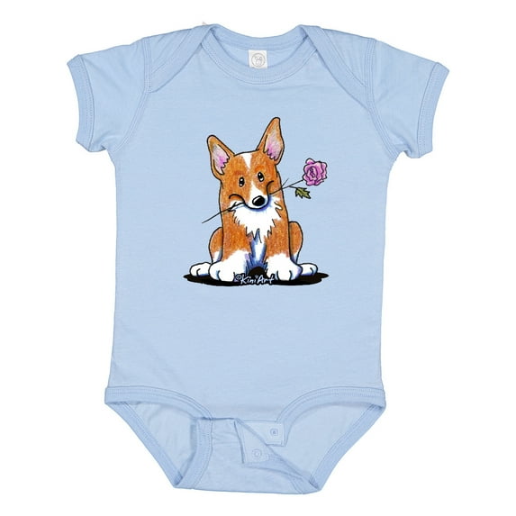 Inktastic Flower Corgi Boys or Girls Baby Bodysuit