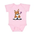 thumbnail image 1 of Inktastic Flower Corgi Boys or Girls Baby Bodysuit, 1 of 5