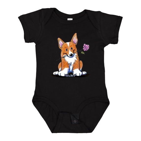Inktastic Flower Corgi Boys or Girls Baby Bodysuit