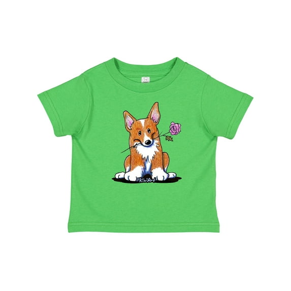 Inktastic Flower Corgi Boys or Girls Toddler T-Shirt