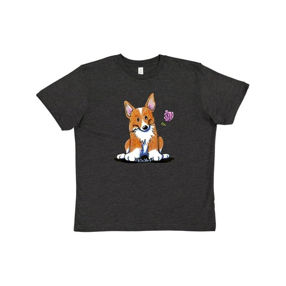 Inktastic Flower Corgi Youth T-Shirt