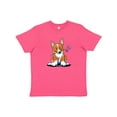 thumbnail image 1 of Inktastic Flower Corgi Youth T-Shirt, 1 of 5