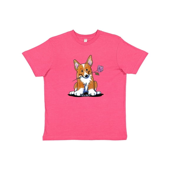 Inktastic Flower Corgi Youth T-Shirt