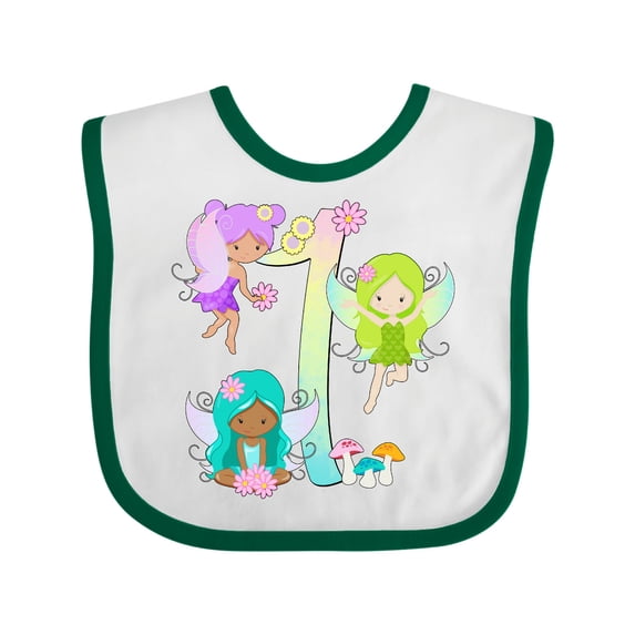 Inktastic Flower Fairies First Birthday Boys or Girls Baby Bib