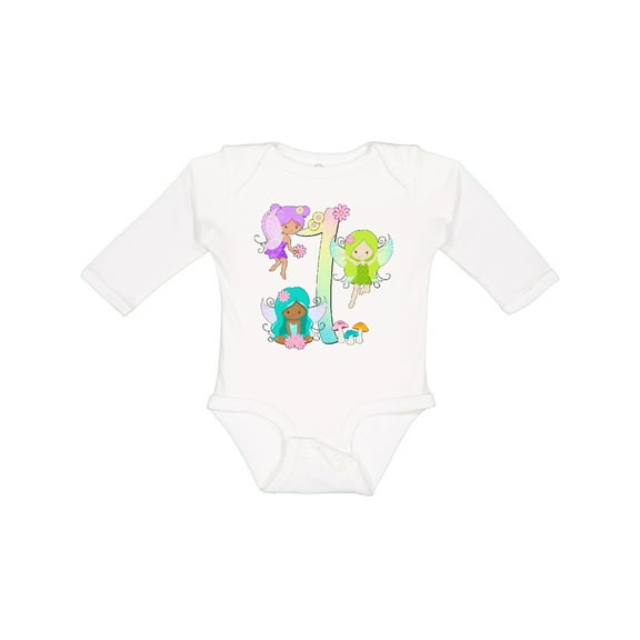 Inktastic Flower Fairies First Birthday Boys or Girls Long Sleeve Baby Bodysuit