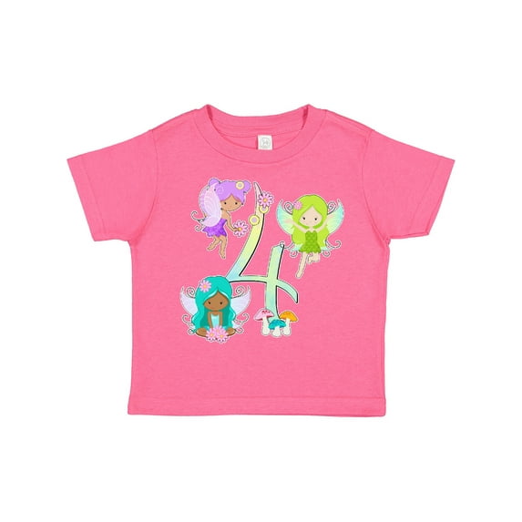 Inktastic Flower Fairies Fourth Birthday Boys or Girls Toddler T-Shirt