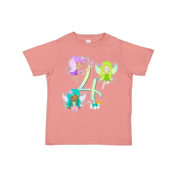 Inktastic Flower Fairies Fourth Birthday Boys or Girls Toddler T-Shirt