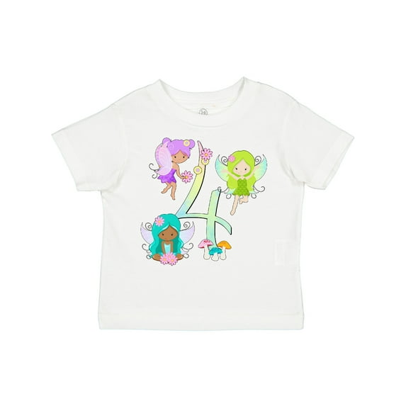 Inktastic Flower Fairies Fourth Birthday Boys or Girls Toddler T-Shirt