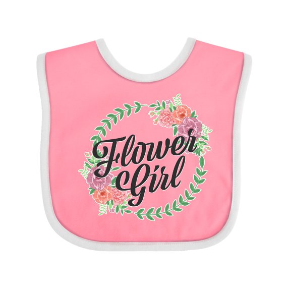Inktastic Flower Girl with Flower Circle Girls Baby Bib