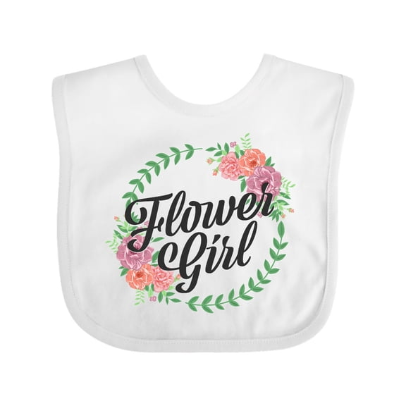 Inktastic Flower Girl with Flower Circle Girls Baby Bib
