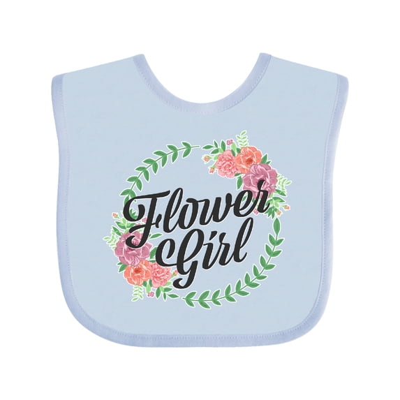 Inktastic Flower Girl with Flower Circle Girls Baby Bib