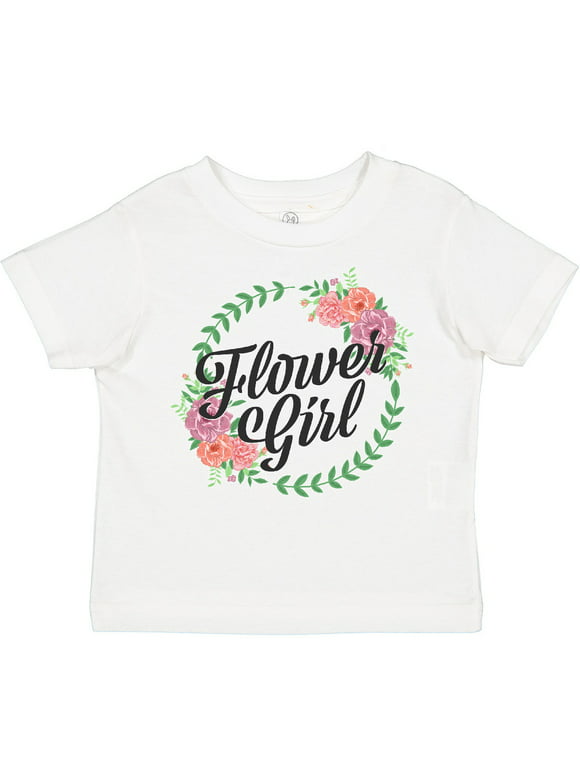 Inktastic Flower GIrl with Flower Circle Girls Toddler T-Shirt