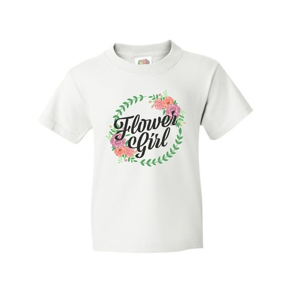 Inktastic Flower GIrl with Flower Circle Youth T-Shirt