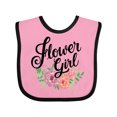 thumbnail image 1 of Inktastic Flower Girl Hand Lettering with Flowers Illustration Girls Baby Bib, 1 of 4