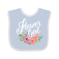 thumbnail image 1 of Inktastic Flower Girl Hand Lettering with Flowers Illustration Girls Baby Bib, 1 of 4