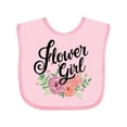 thumbnail image 1 of Inktastic Flower Girl Hand Lettering with Flowers Illustration Girls Baby Bib, 1 of 4