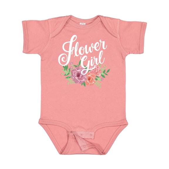 Inktastic Flower Girl Hand Lettering with Flowers Illustration Girls Baby Bodysuit