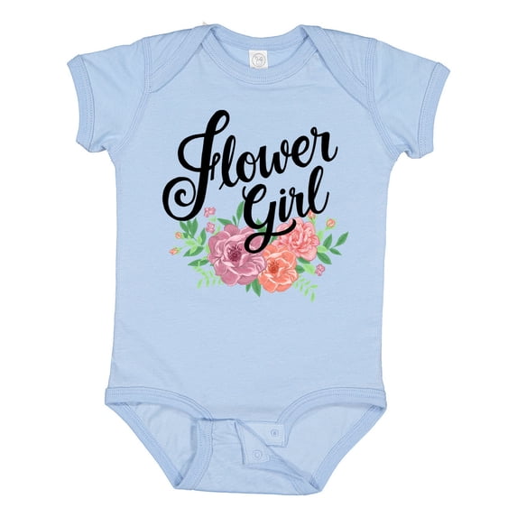 Inktastic Flower Girl Hand Lettering with Flowers Illustration Girls Baby Bodysuit