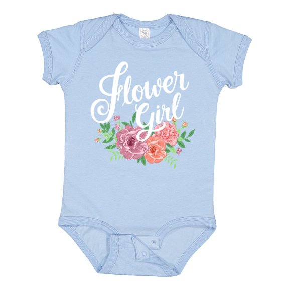 Inktastic Flower Girl Hand Lettering with Flowers Illustration Girls Baby Bodysuit