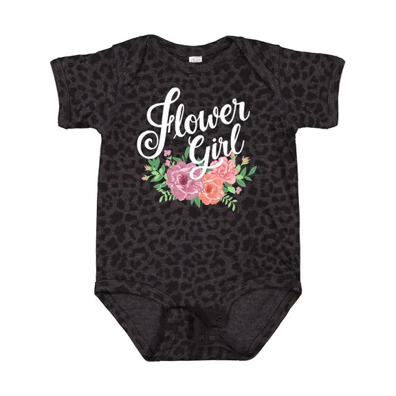 Inktastic Flower Girl Hand Lettering with Flowers Illustration Girls Baby Bodysuit