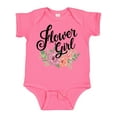 thumbnail image 1 of Inktastic Flower Girl Hand Lettering with Flowers Illustration Girls Baby Bodysuit, 1 of 5