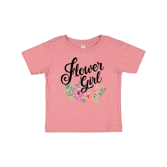 Inktastic Flower Girl Hand Lettering with Flowers Illustration Girls Baby T-Shirt