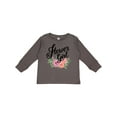 thumbnail image 1 of Inktastic Flower Girl Hand Lettering with Flowers Illustration Girls Long Sleeve Toddler T-Shirt, 1 of 5