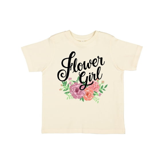 Inktastic Flower Girl Hand Lettering with Flowers Illustration Girls Toddler T-Shirt