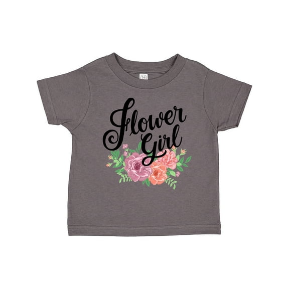 Inktastic Flower Girl Hand Lettering with Flowers Illustration Girls Toddler T-Shirt