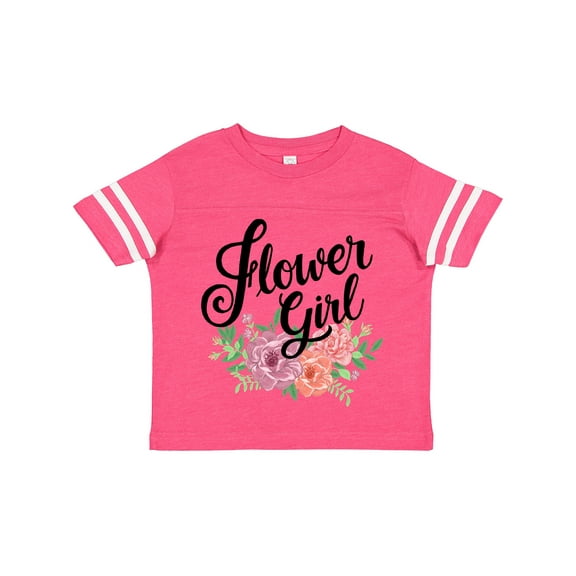 Inktastic Flower Girl Hand Lettering with Flowers Illustration Girls Toddler T-Shirt