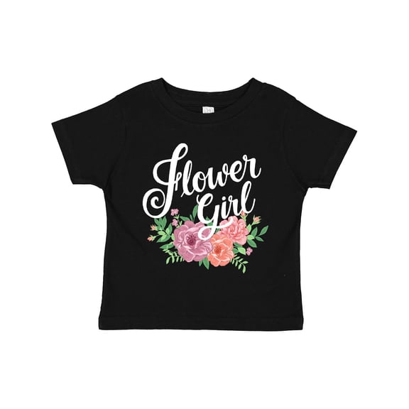 Inktastic Flower Girl Hand Lettering with Flowers Illustration Girls Toddler T-Shirt