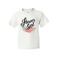 thumbnail image 1 of Inktastic Flower Girl Hand Lettering with Flowers Illustration Youth T-Shirt, 1 of 5