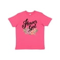 thumbnail image 1 of Inktastic Flower Girl Hand Lettering with Flowers Illustration Youth T-Shirt, 1 of 5