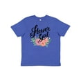 thumbnail image 1 of Inktastic Flower Girl Hand Lettering with Flowers Illustration Youth T-Shirt, 1 of 5