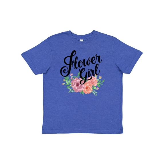 Inktastic Flower Girl Hand Lettering with Flowers Illustration Youth T-Shirt