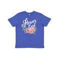 thumbnail image 1 of Inktastic Flower Girl Hand Lettering with Flowers Illustration Youth T-Shirt, 1 of 5